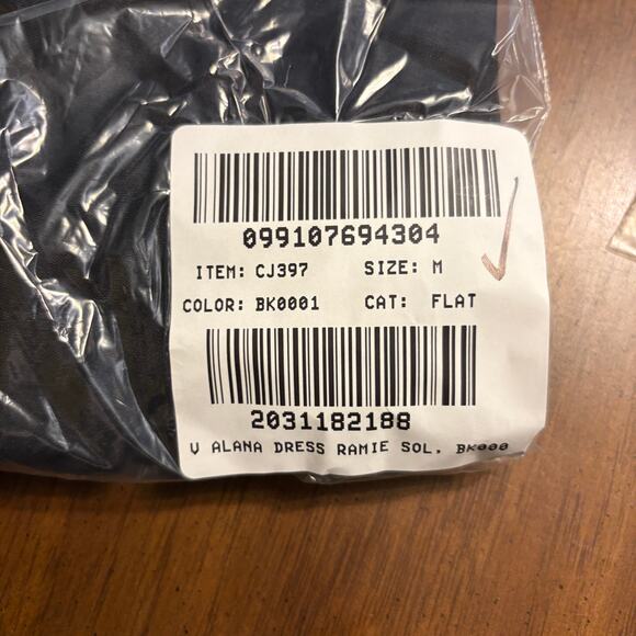 J Crew Hyacinth V Neck Dress M NWT Black Ramie Midi CJ397 J.Crew Smock Resort - Picture 5 of 5